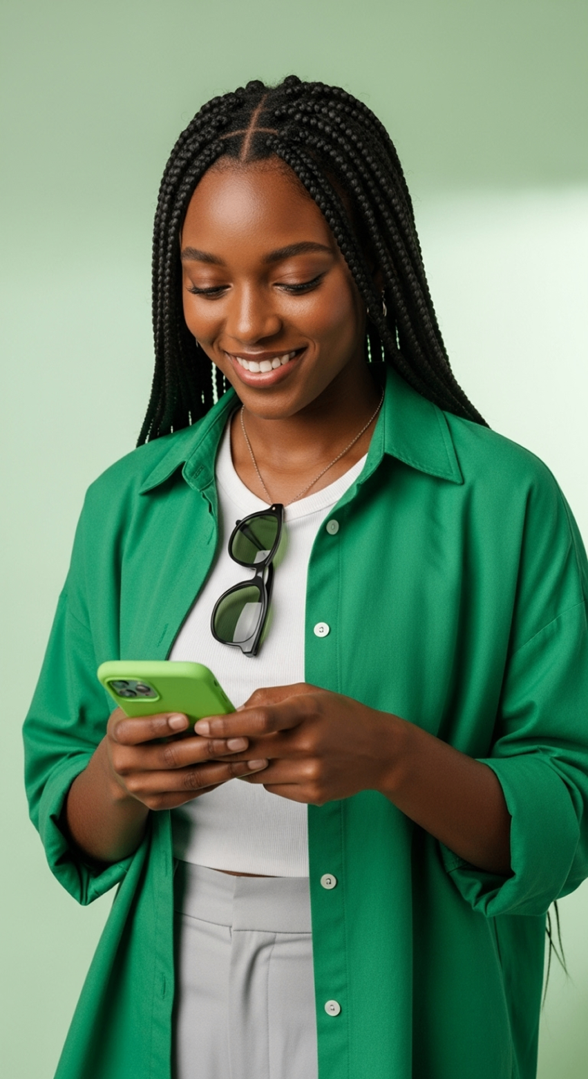 Uso natural · olhando o celular em mãos