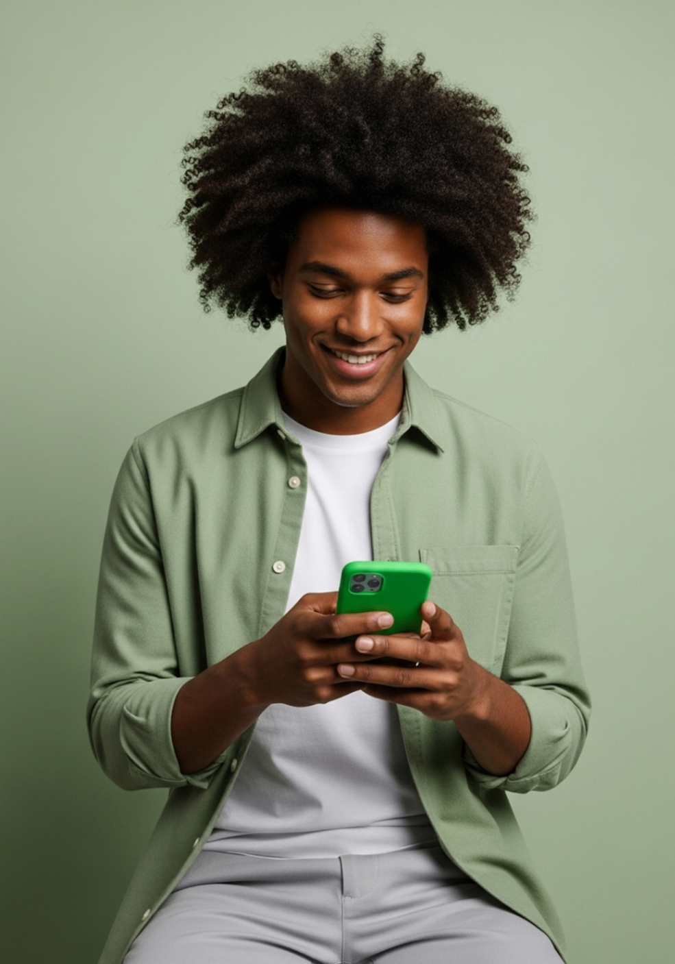 Uso vertical · celular centralizado nas mãos